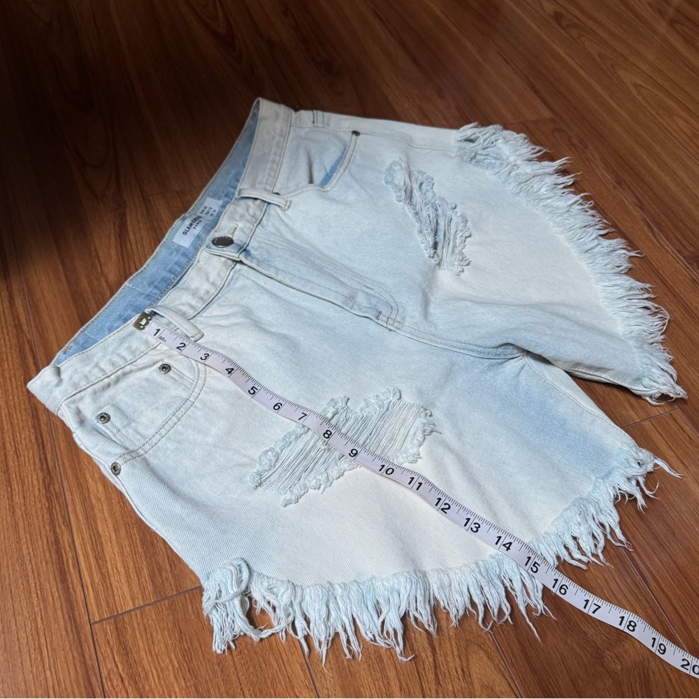 ASOS Glamorous Denim Distressed Shorts - Picture 9 of 13